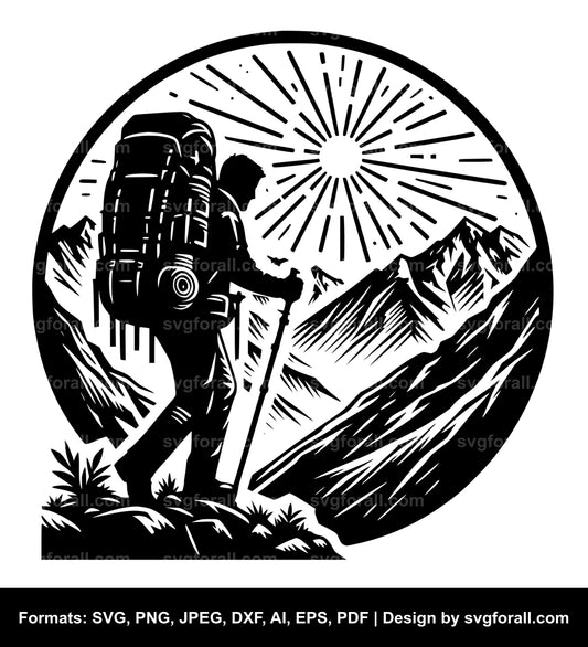 Hiker Vector SVG