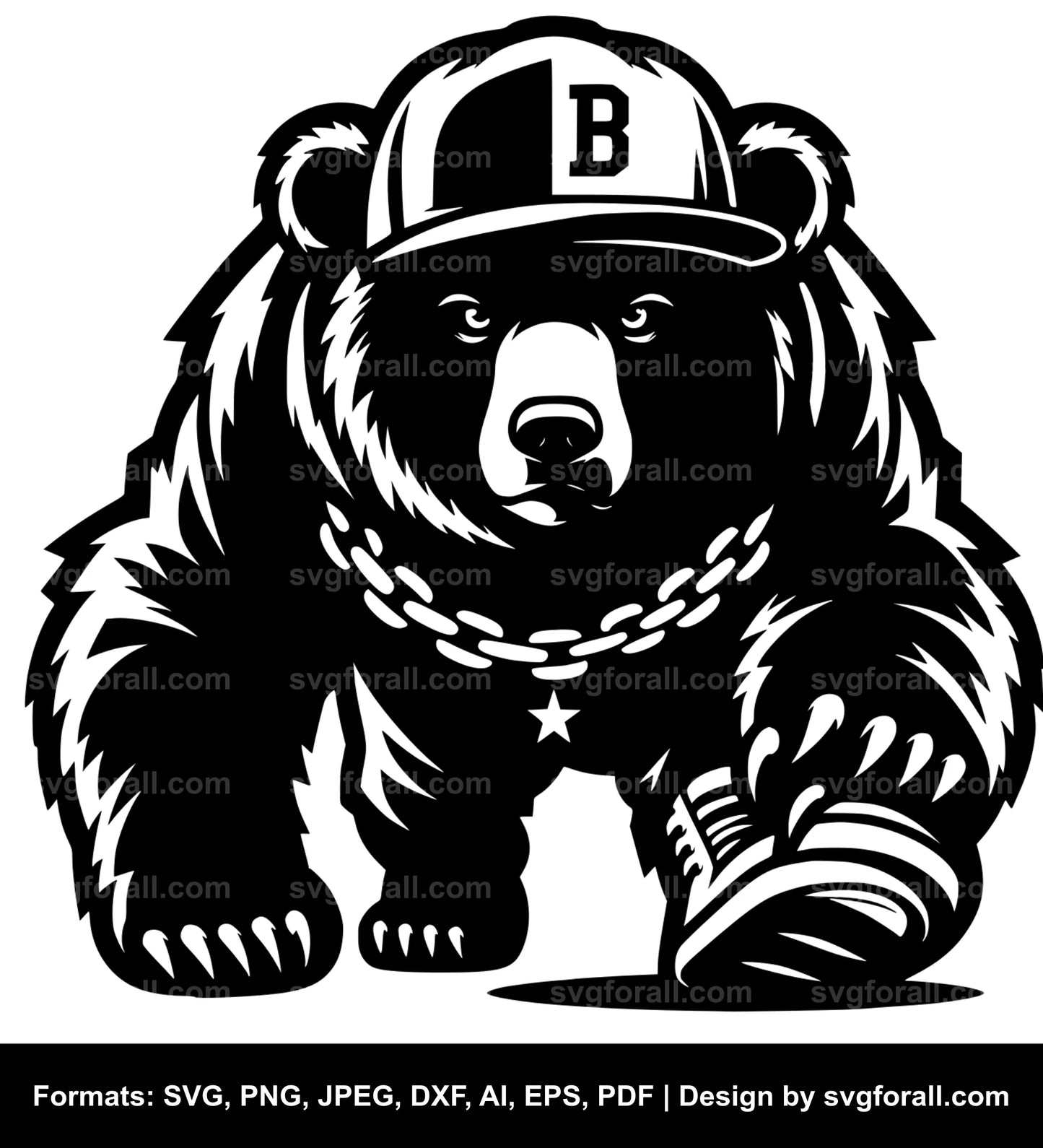 Hip Hop Bear SVG PNG