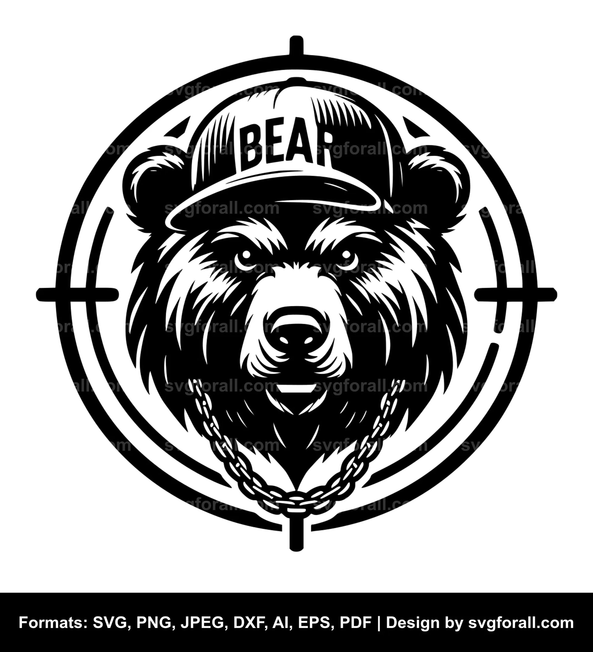 Hip Hop Bear Vector SVG