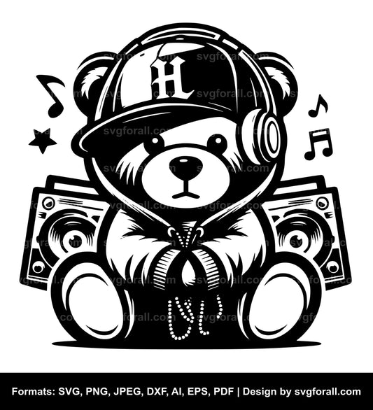 Hip Hop Teddy Bear SVG File