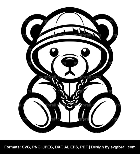 Hip Hop Teddy Bear SVG PNG