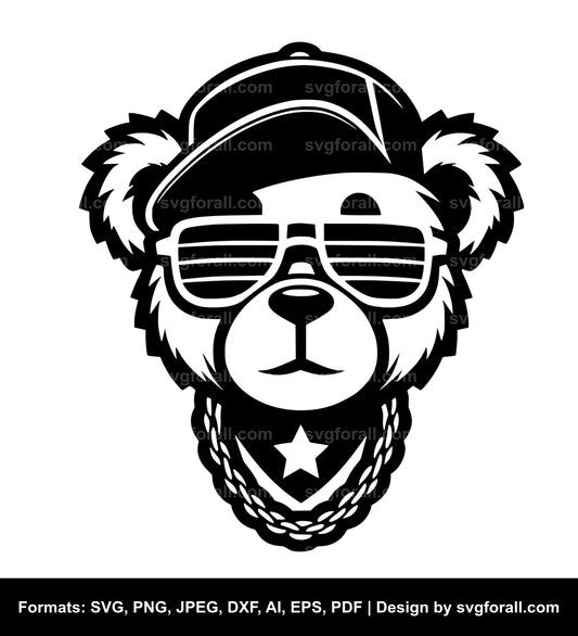 Hip Hop Teddy Bear SVG Vector