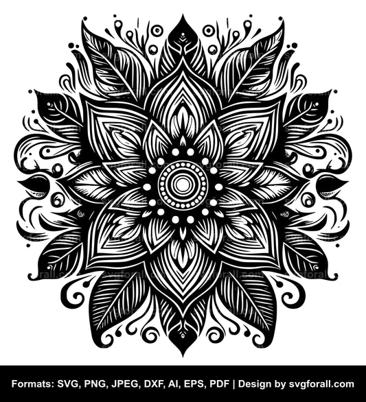 Hippie Flower Clipart SVG