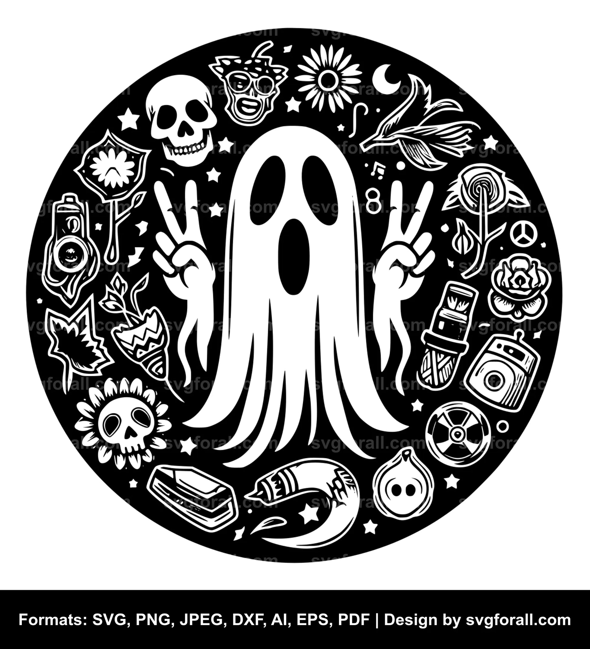 Hippie Ghost Cricut SVG