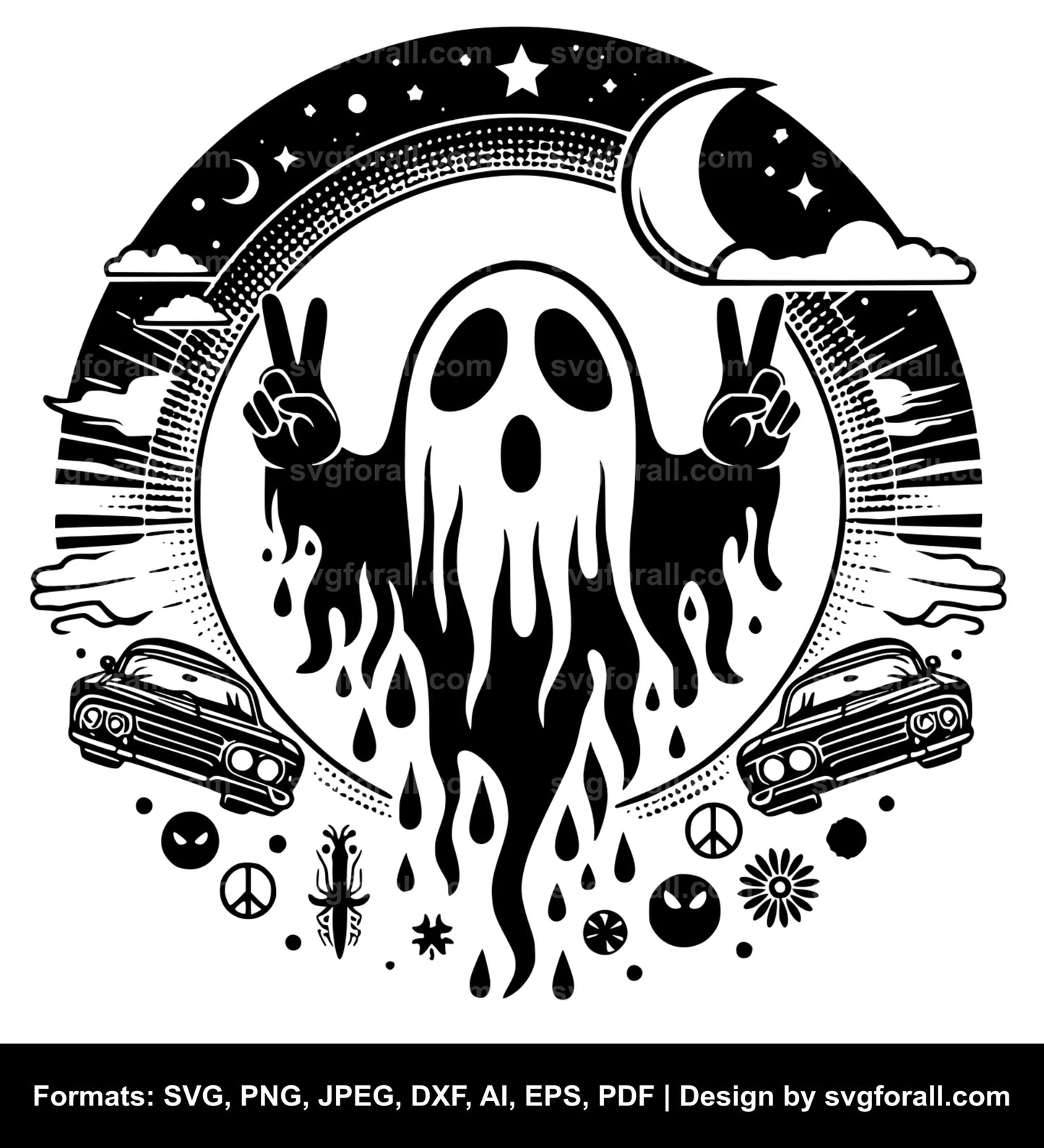 Hippie Ghost SVG File