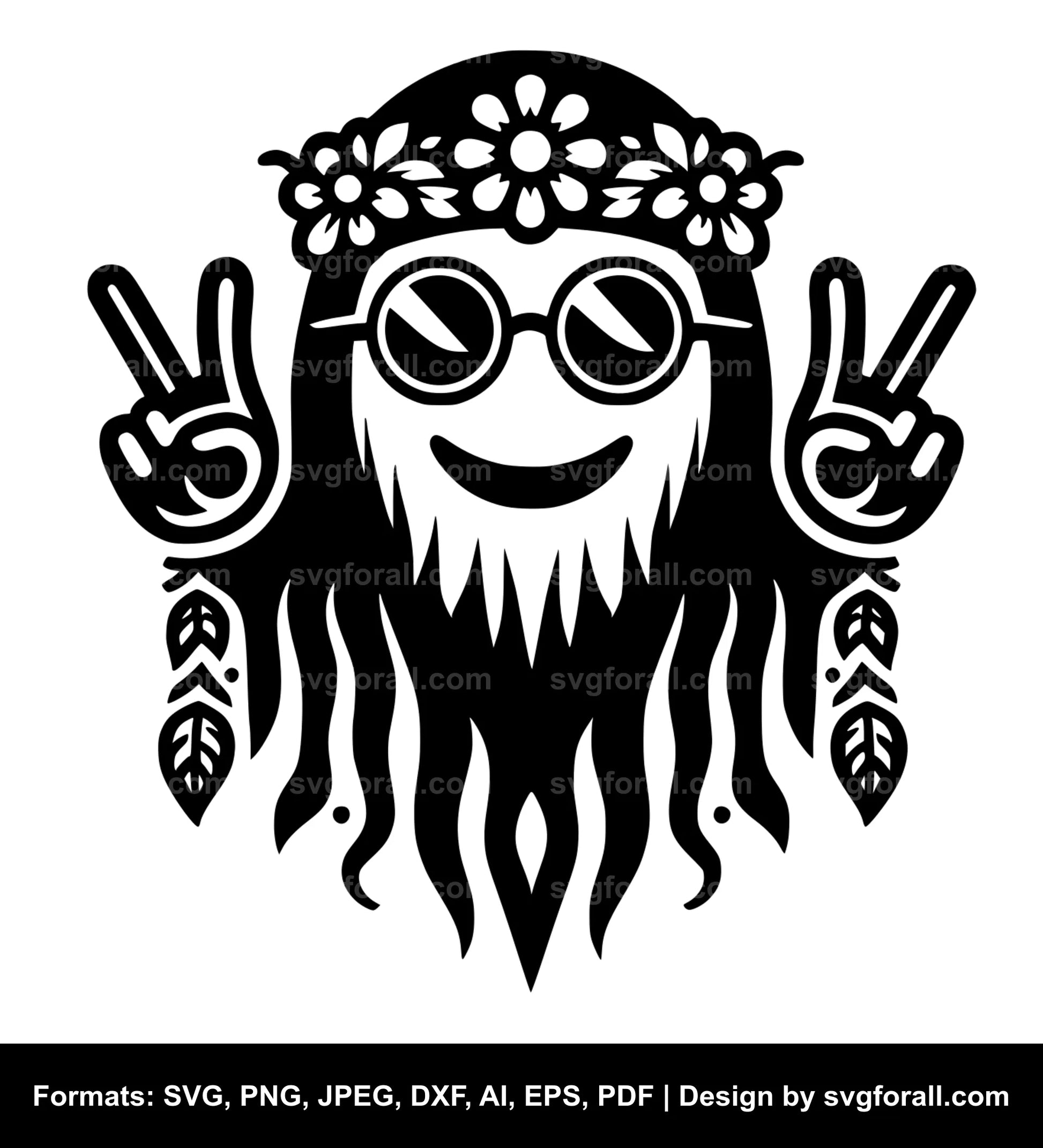 Hippie Ghost SVG PNG