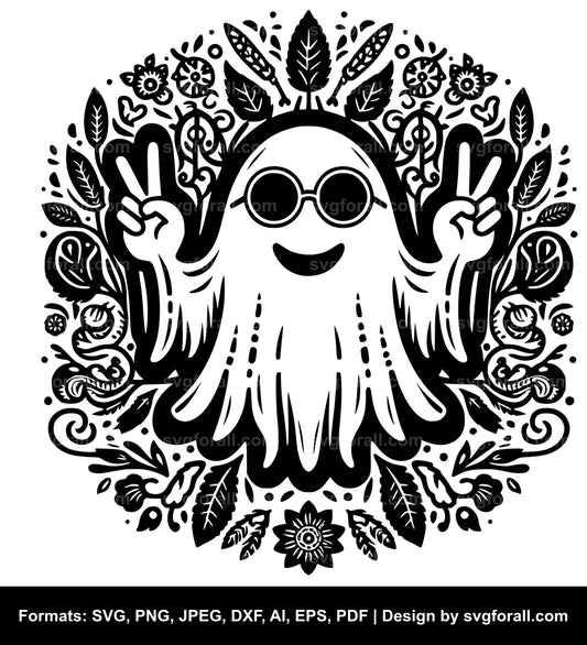 Hippie Ghost SVG Vector