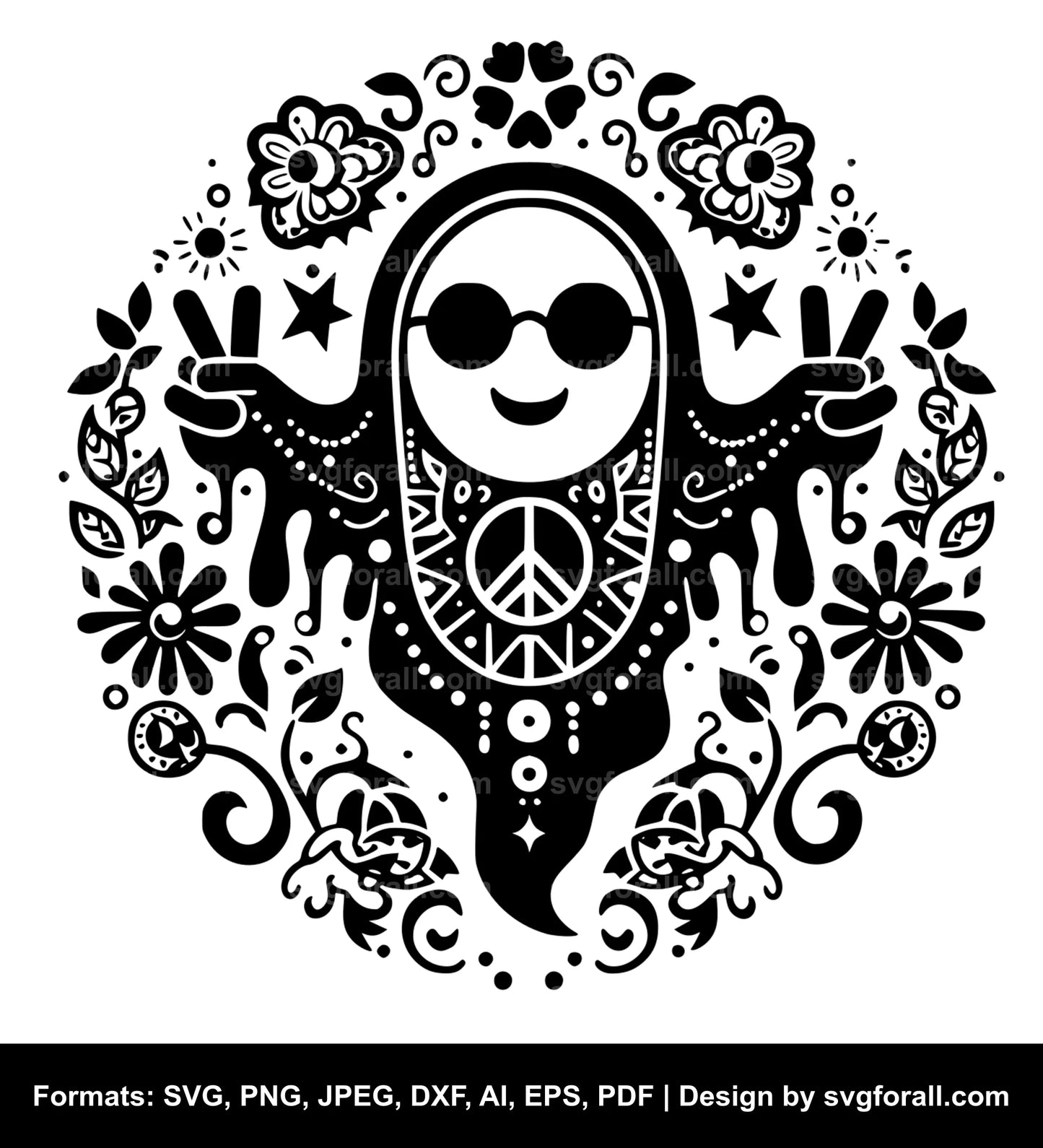 Hippie Ghost Vector SVG