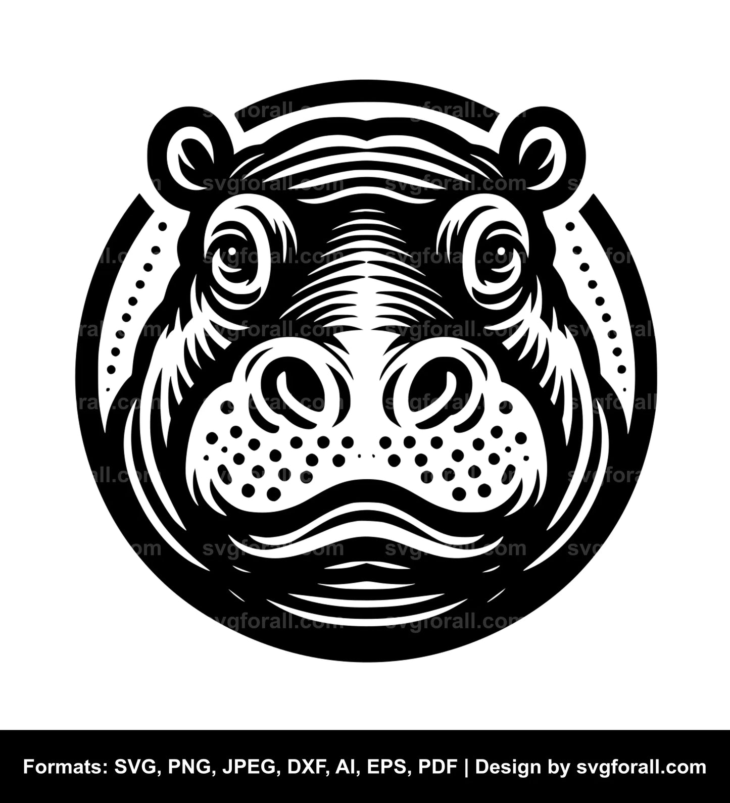 Hippo Face Cricut SVG