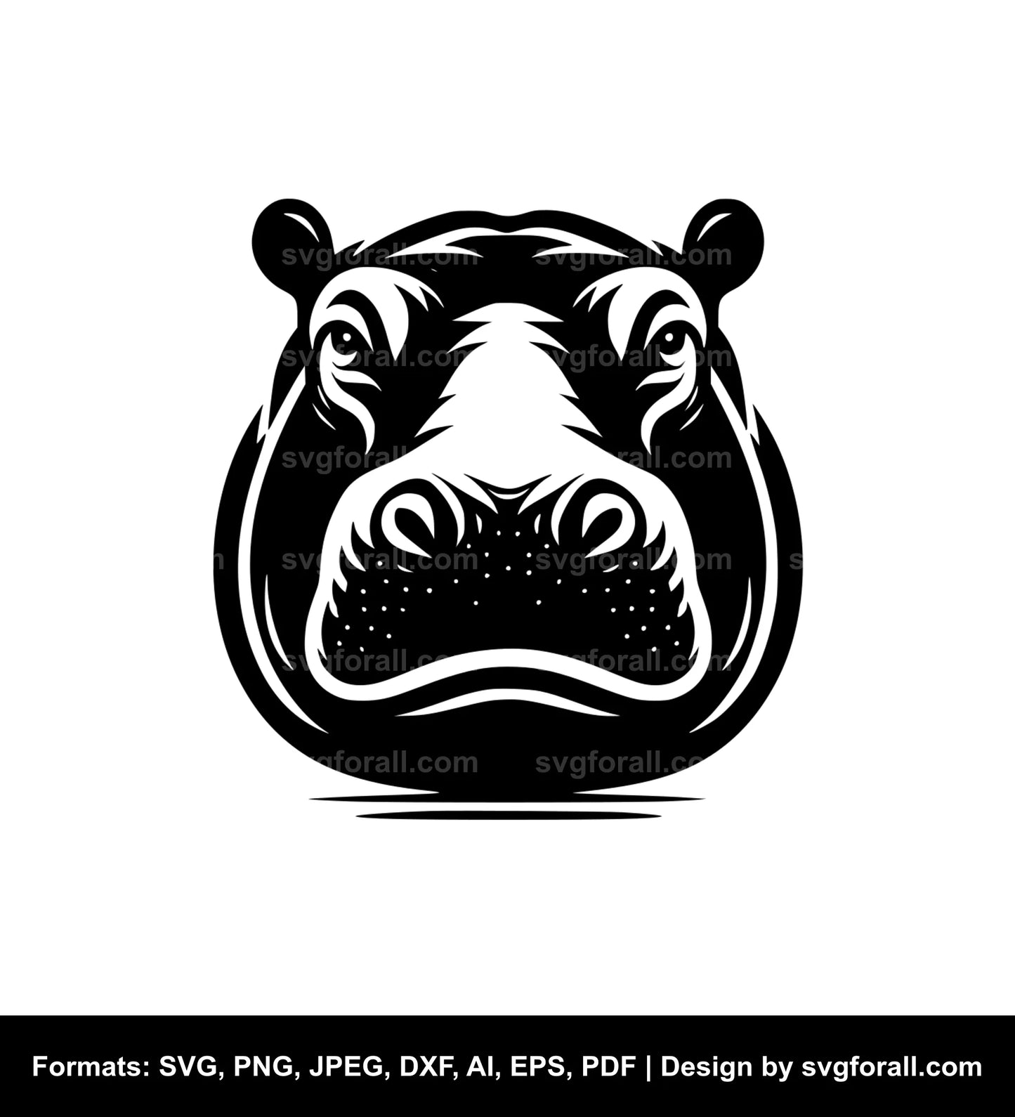 Hippo Face SVG