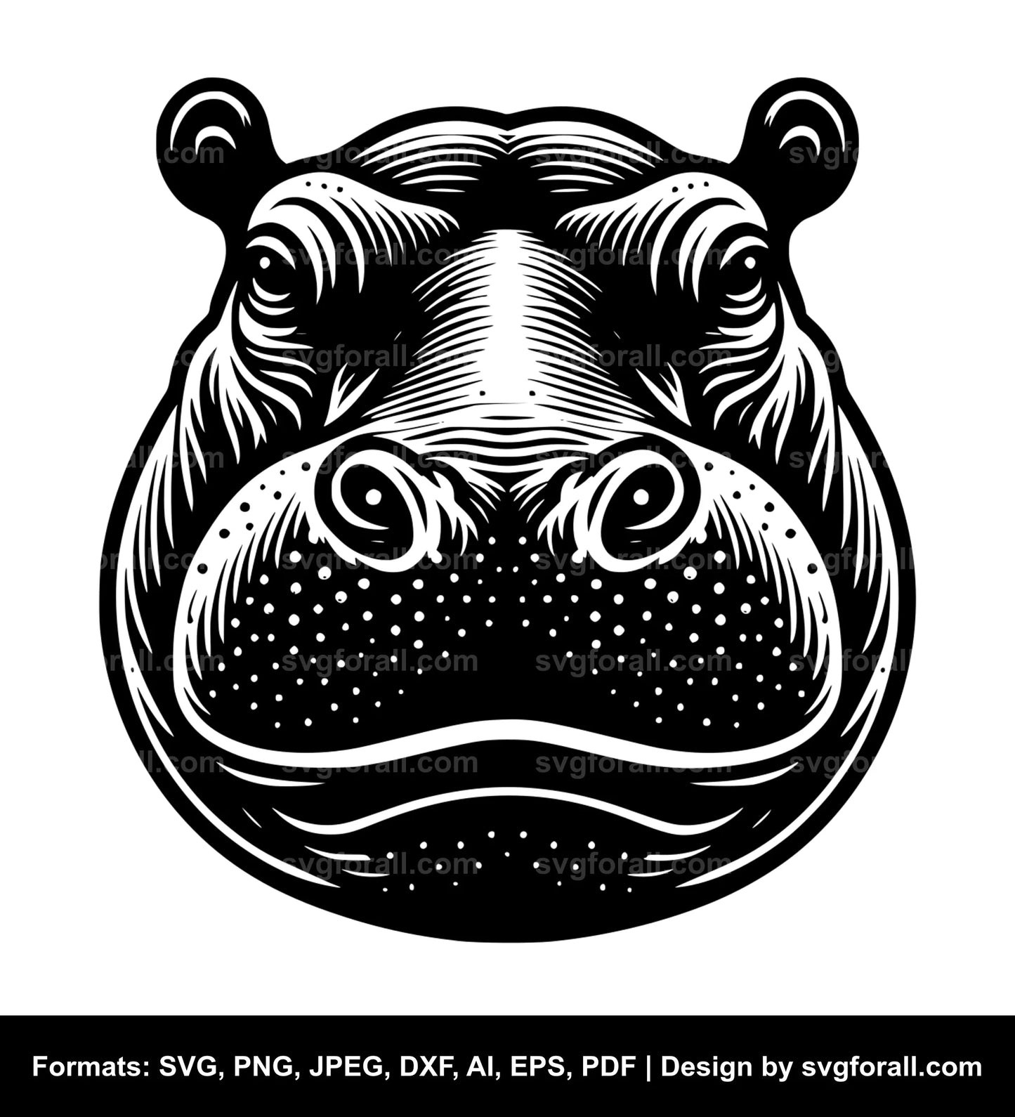 Hippo Face SVG File