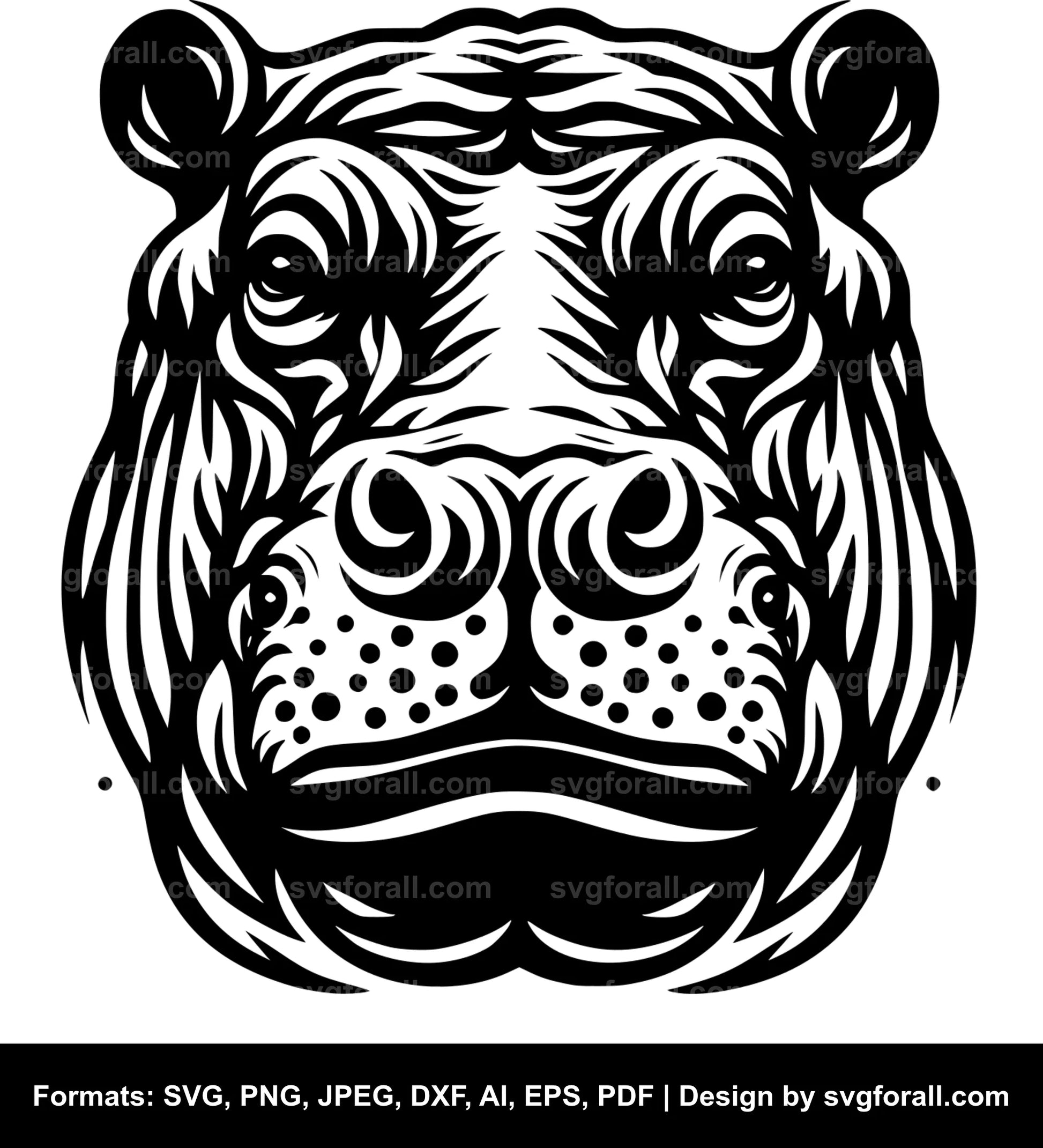 Hippo Face Vector SVG