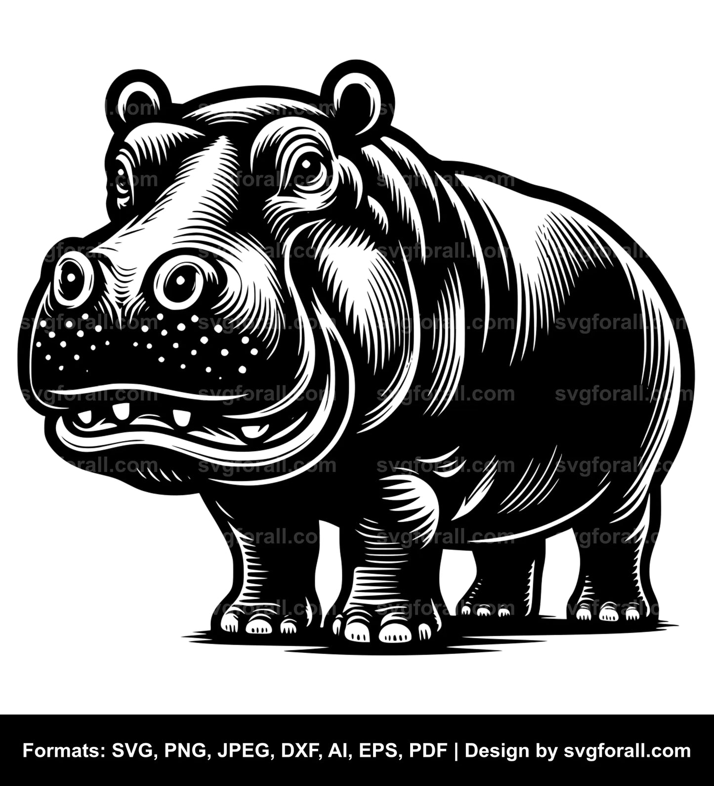 Hippopotamus Black SVG