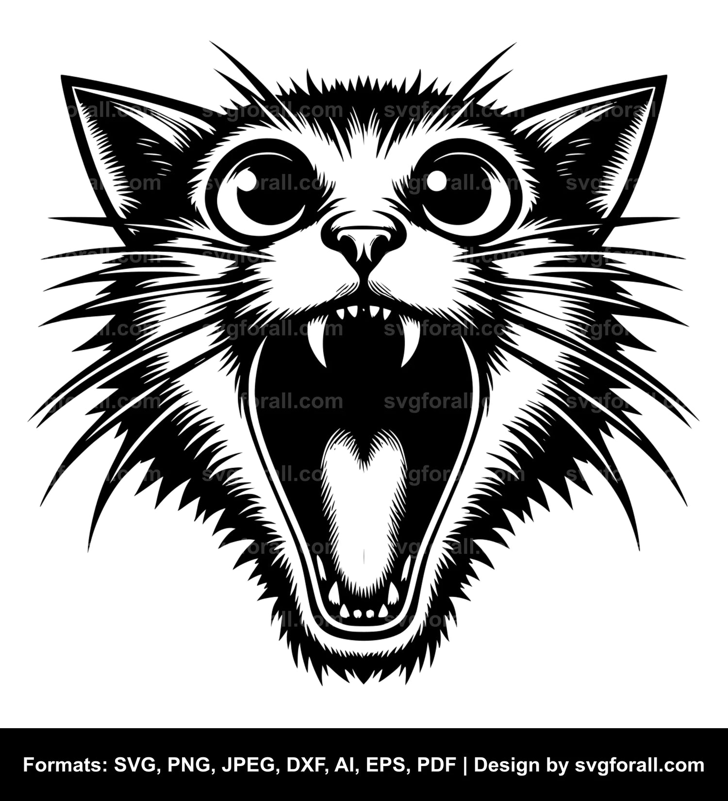 Hissing Cat SVG Design