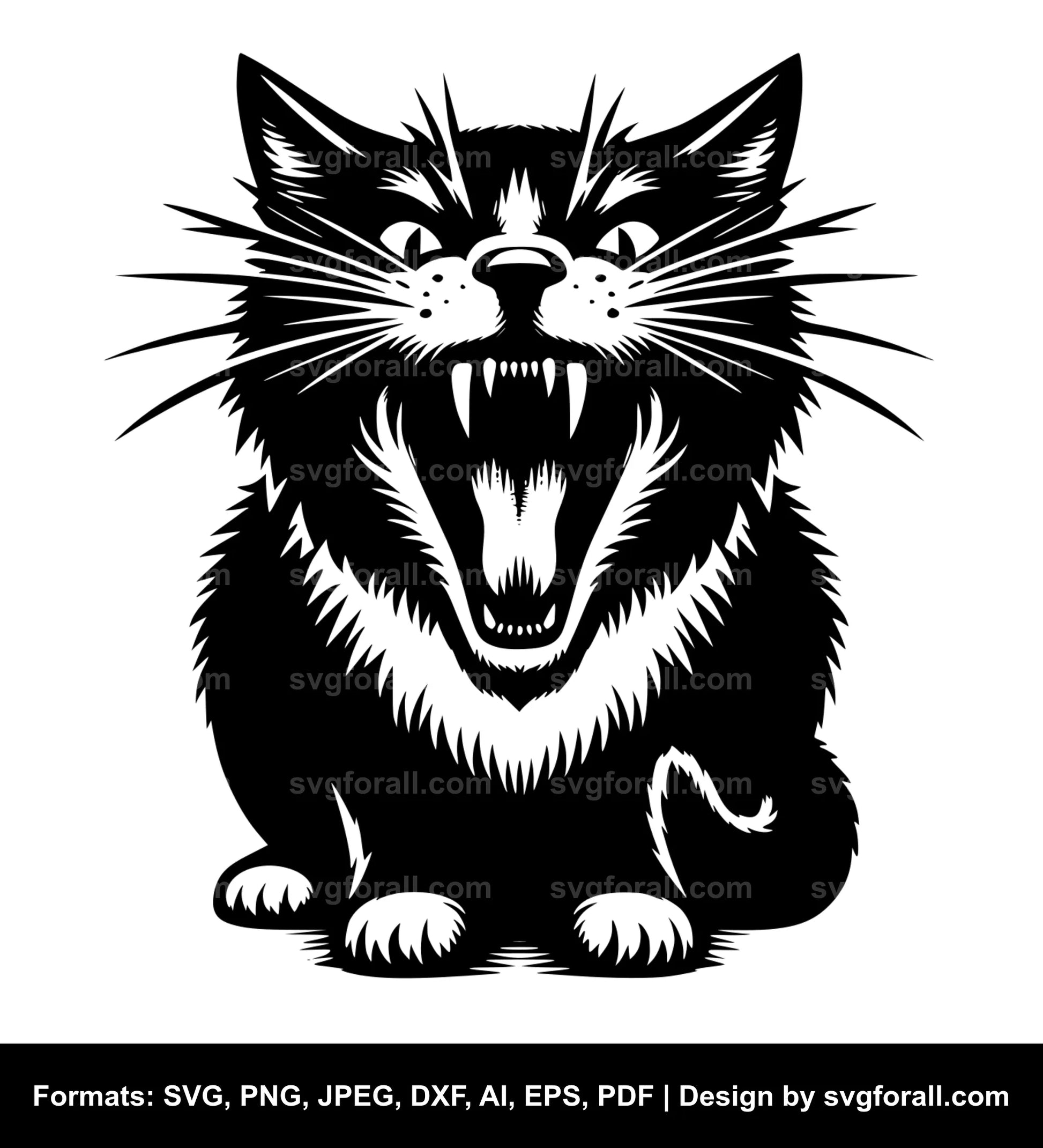 Hissing Cat SVG File