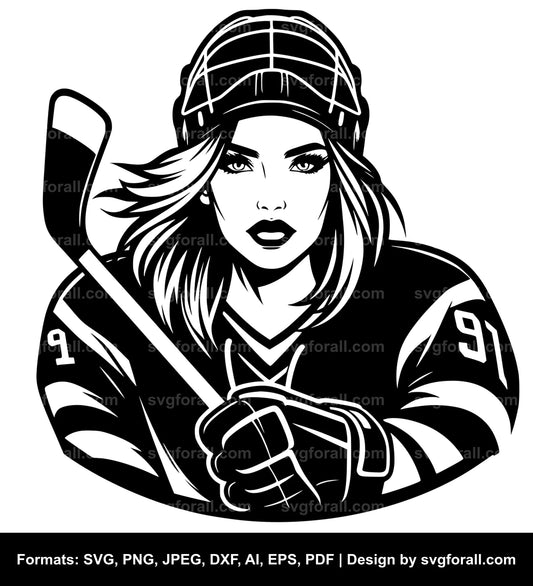 Hockey Girl SVG