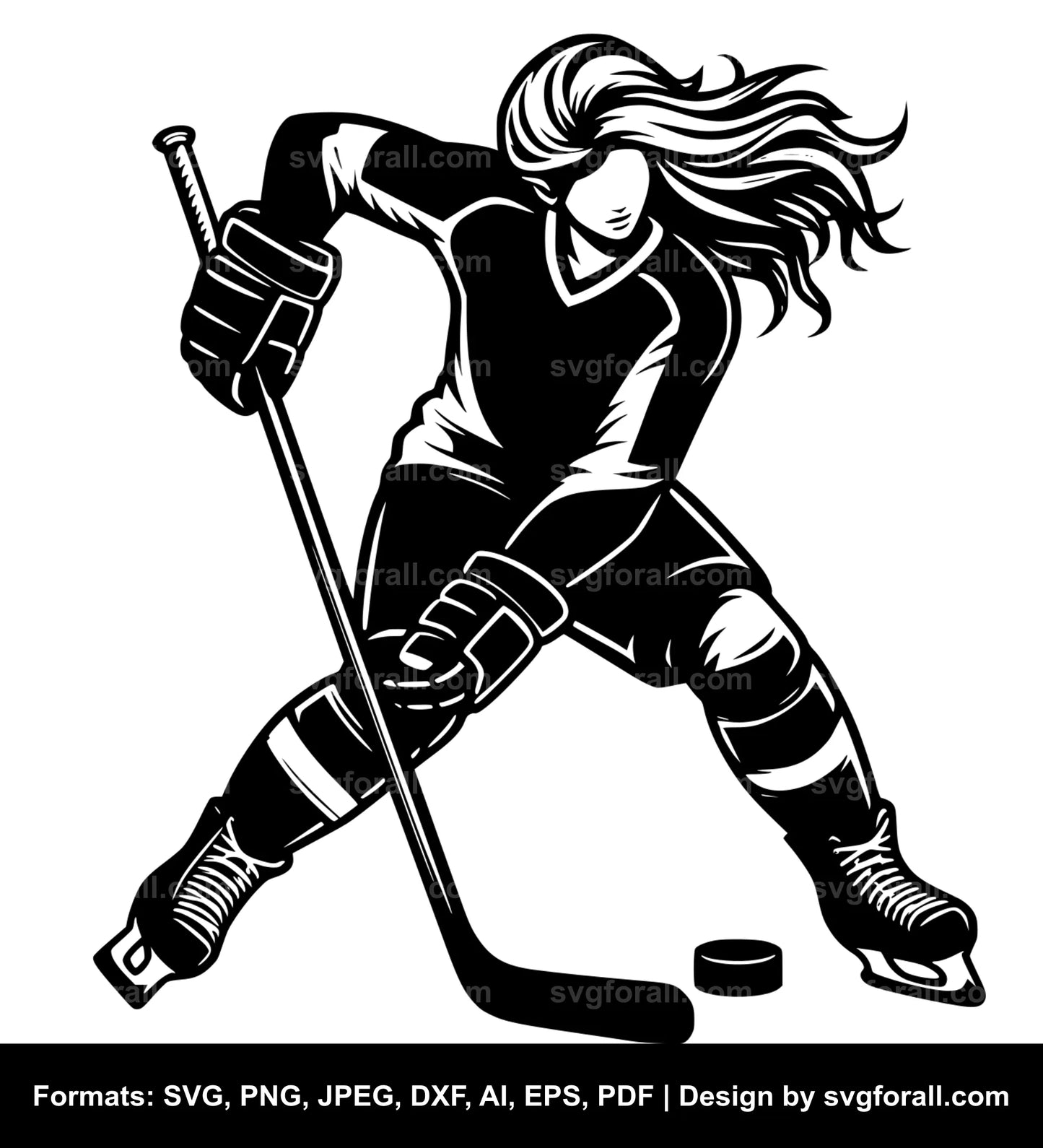 Hockey Girl SVG Vector