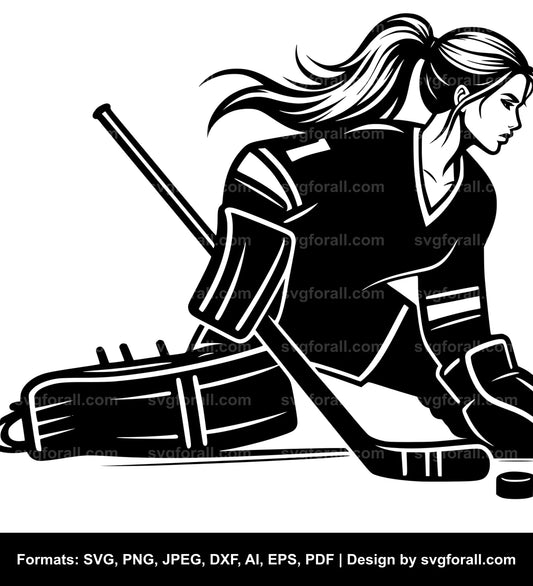 Hockey Girl Vector SVG