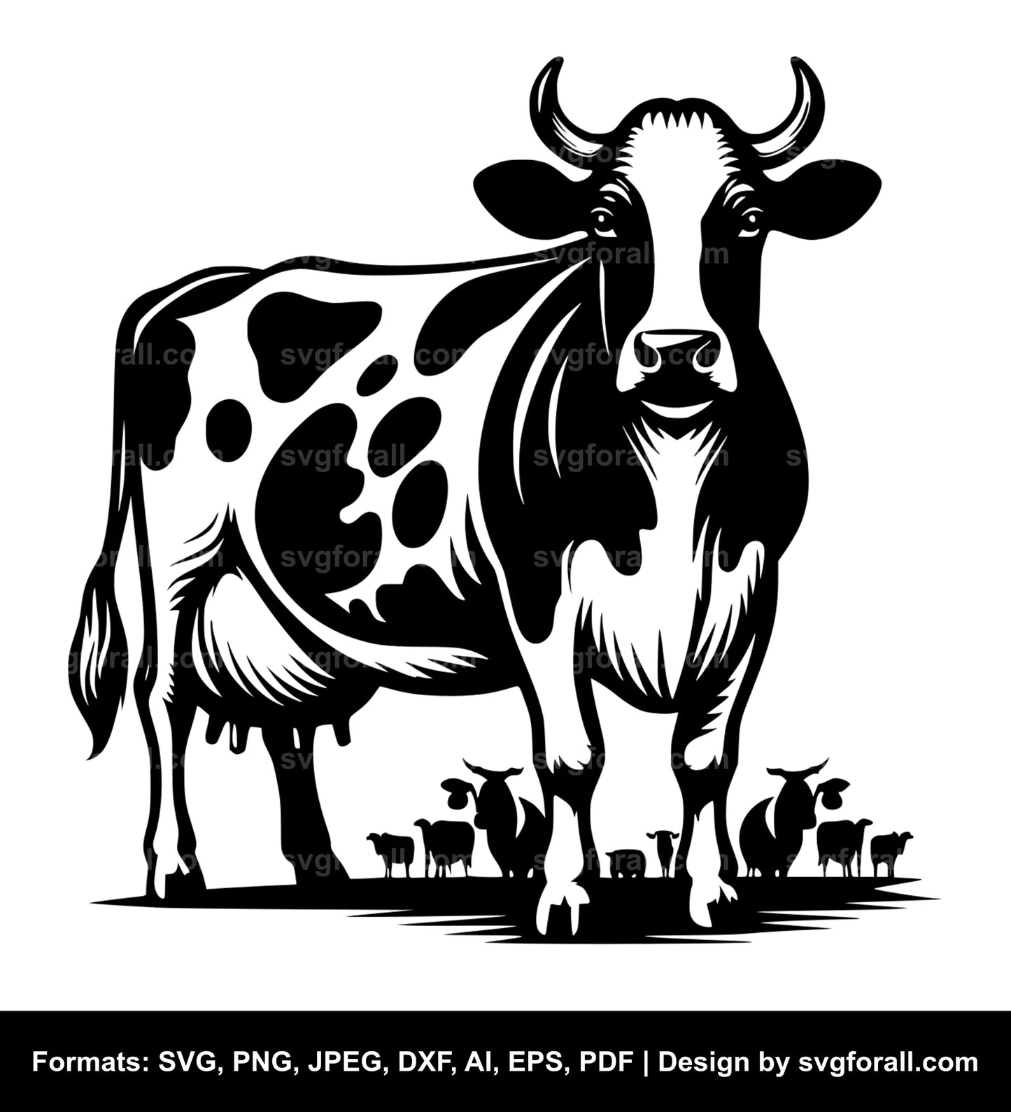 Holstein Cow Black SVG