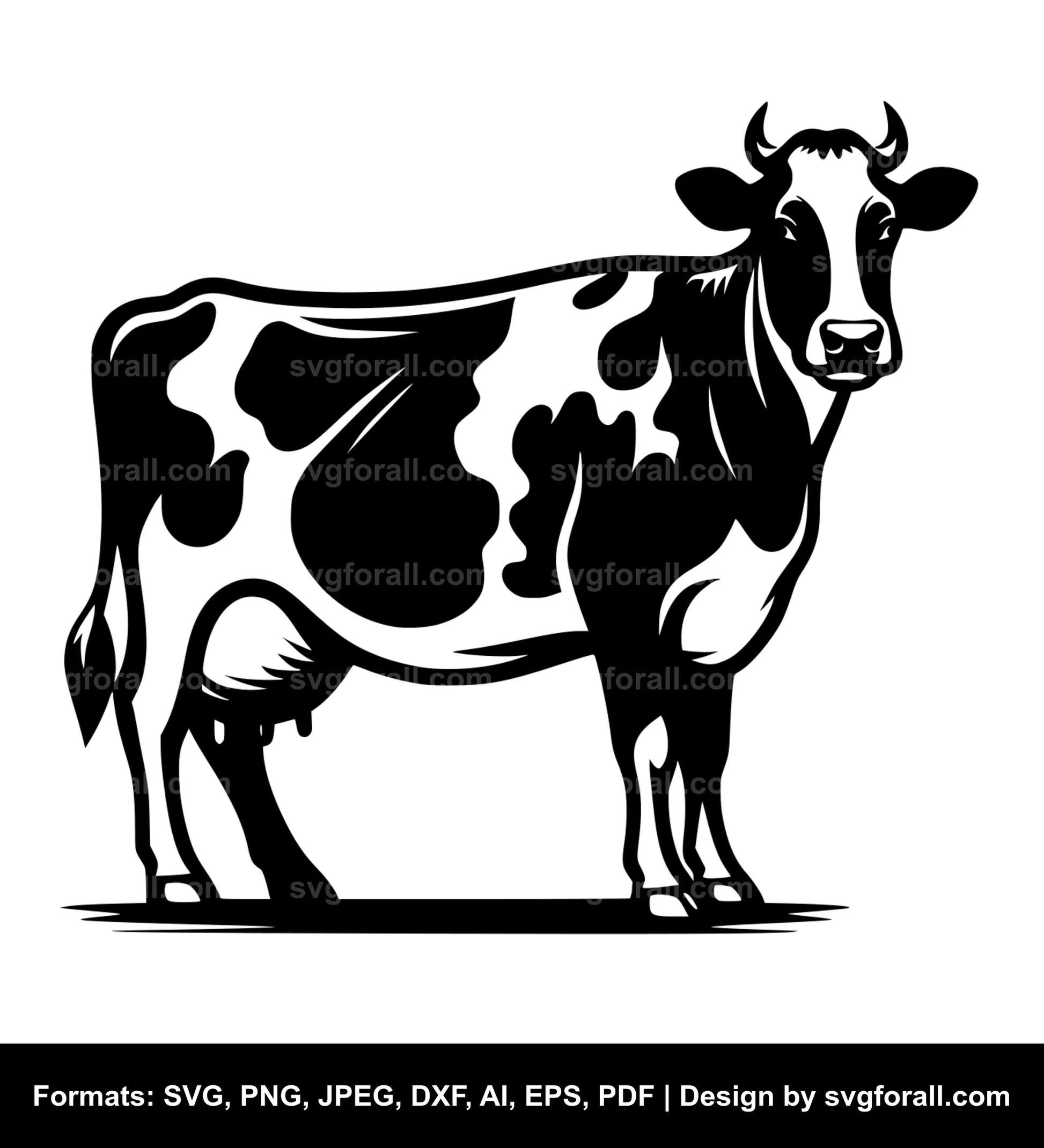 Holstein Dairy Cow Black SVG