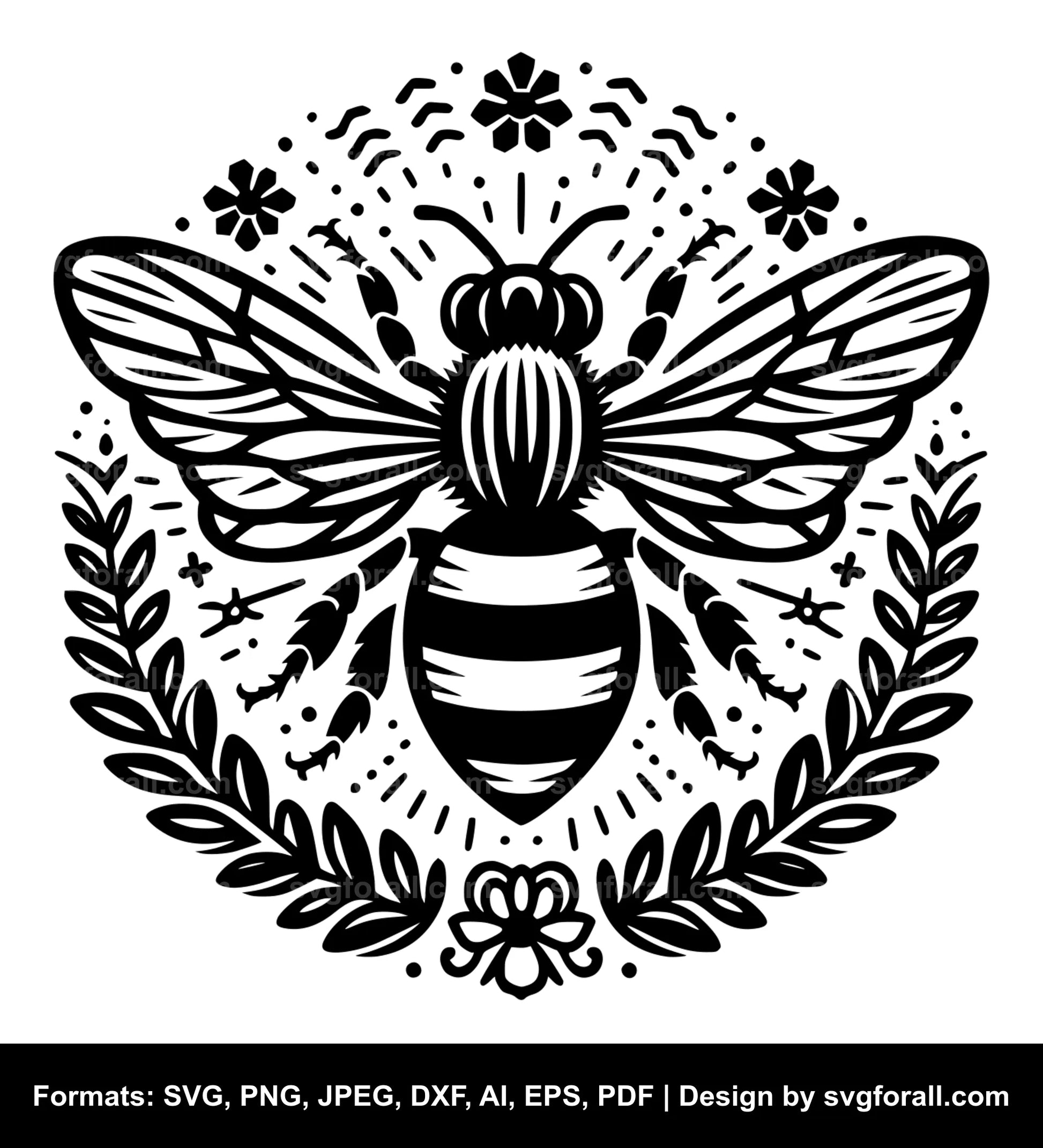 Honey Bee Black SVG