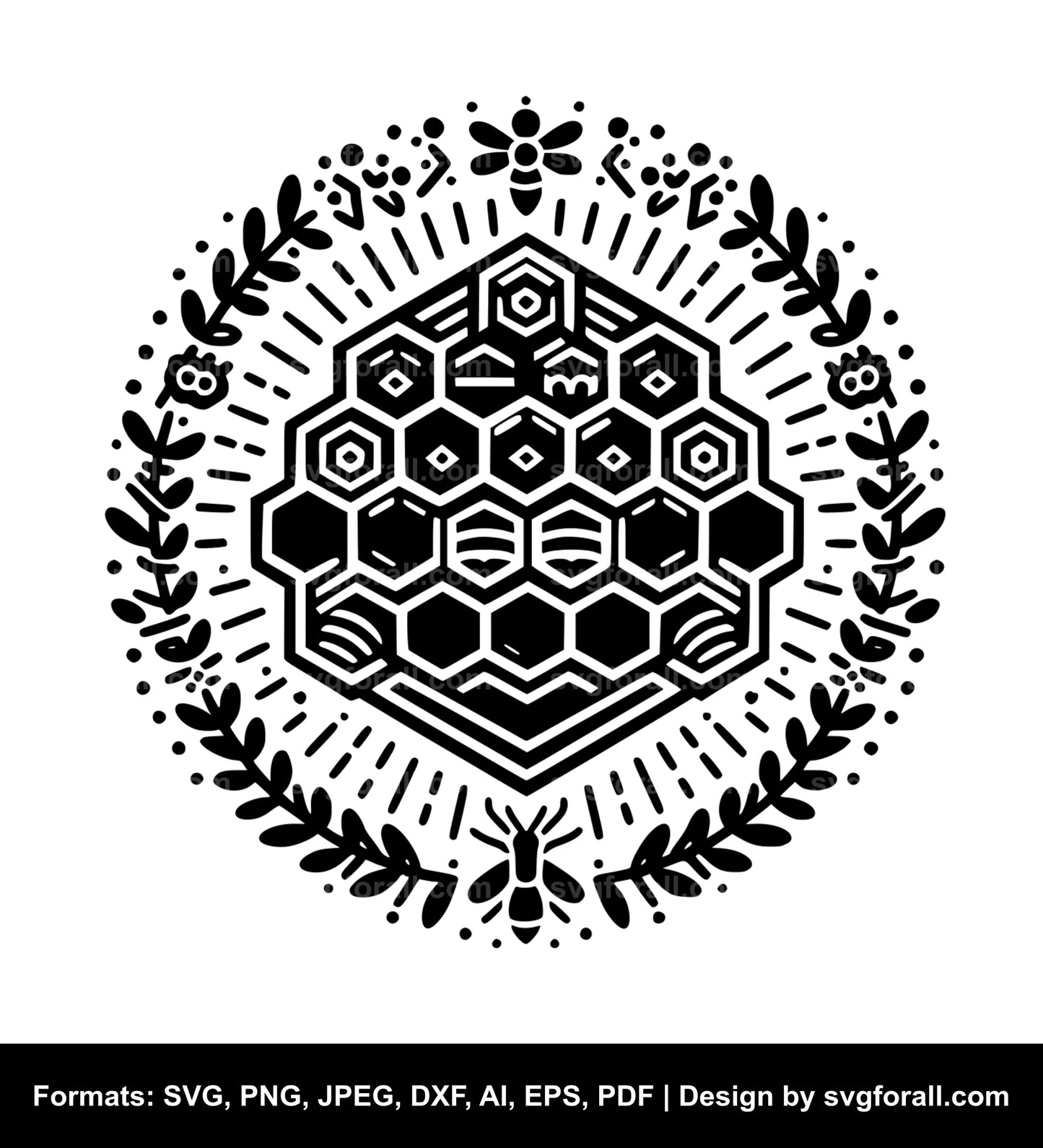 Honeycomb Black SVG PNG