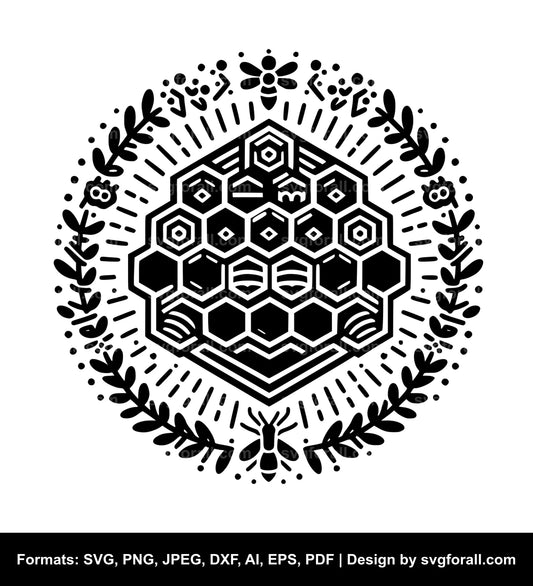 Honeycomb Black SVG PNG