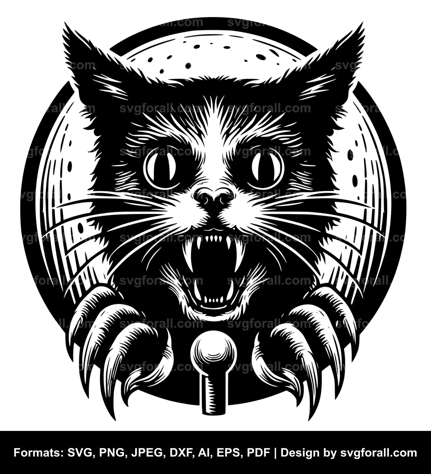 Horror Cat Black SVG