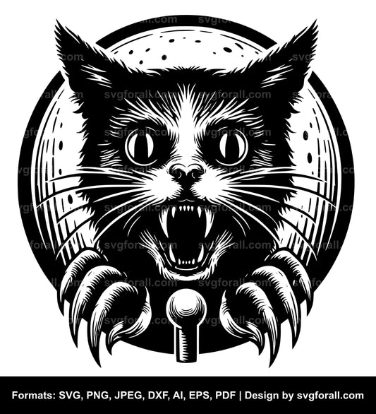 Horror Cat Black SVG