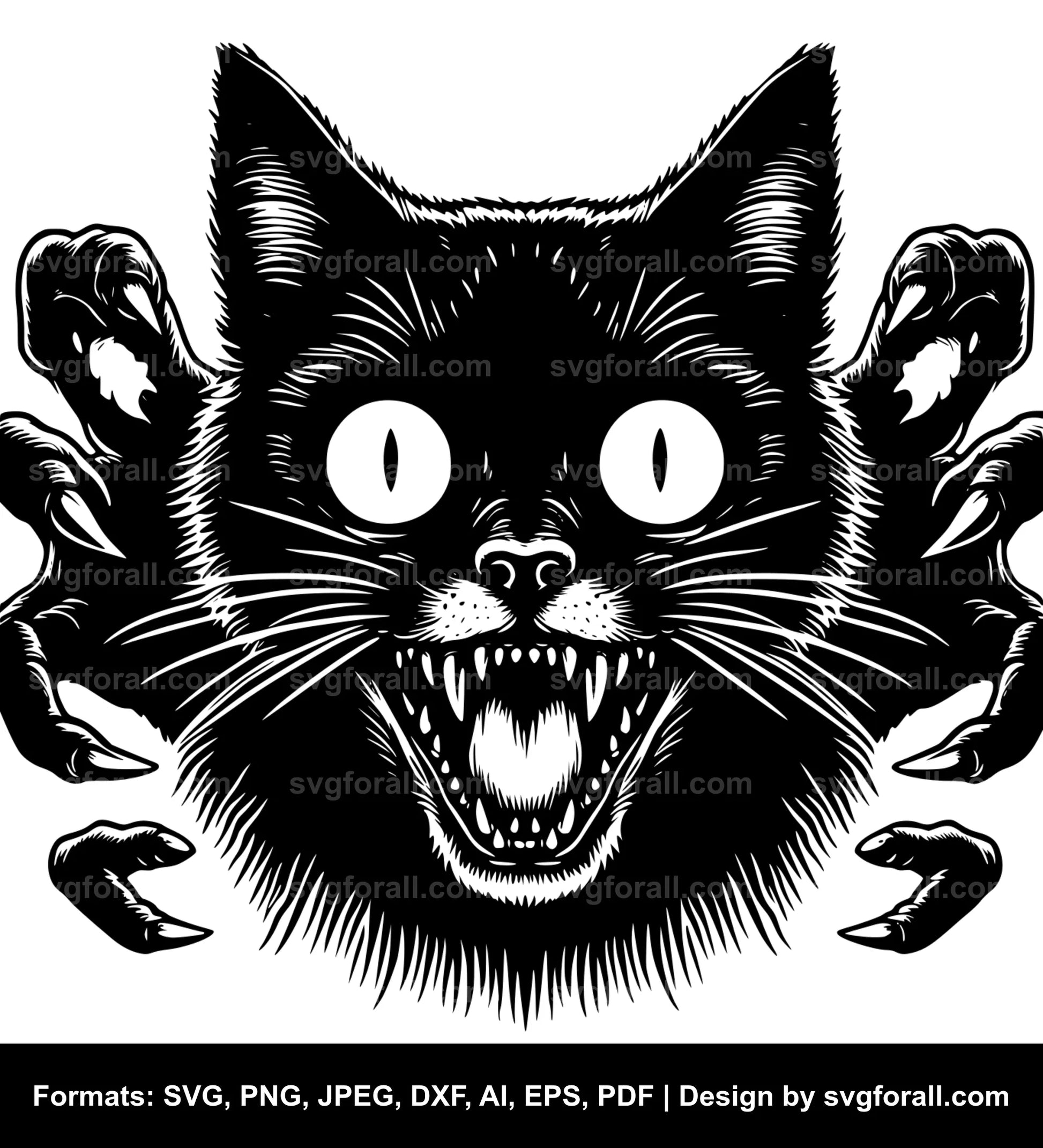 Horror Cat SVG Vector