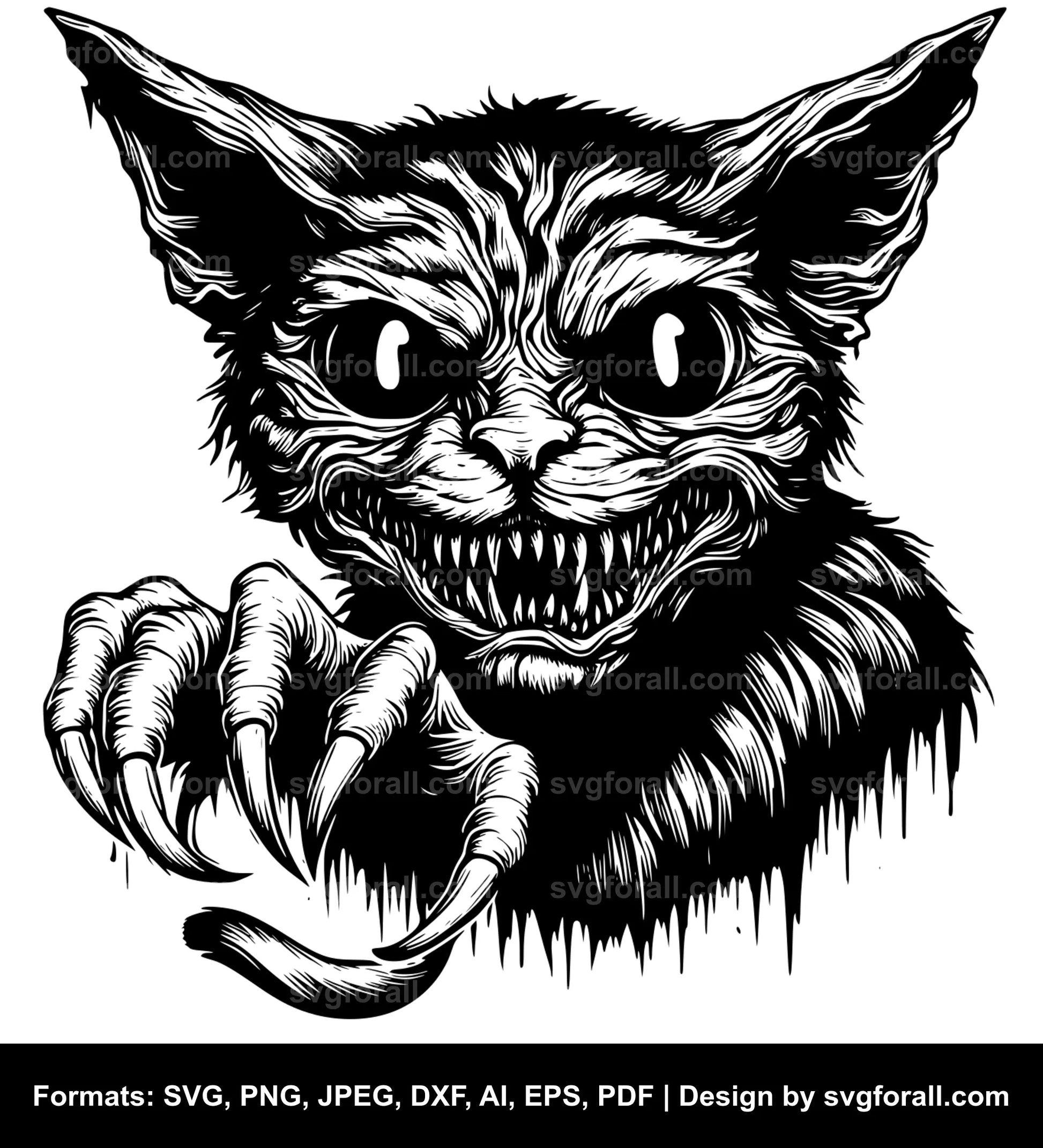 Horror Cat Vector SVG