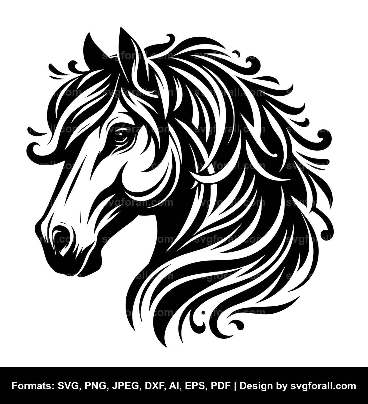 Horse Face SVG Design