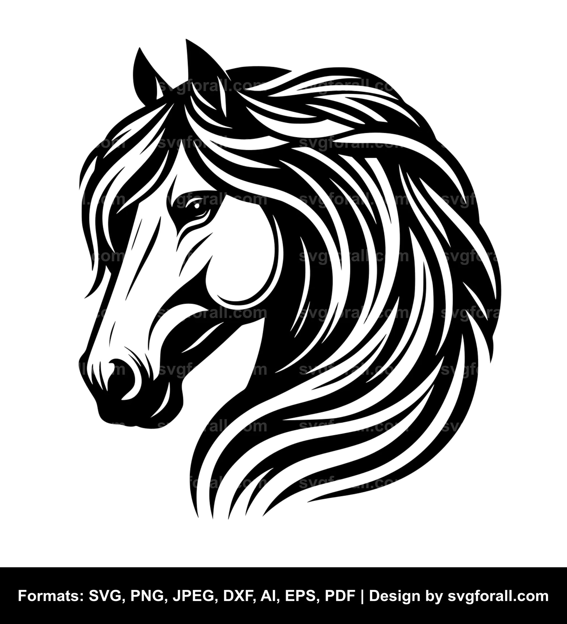 Horse Face SVG Vector