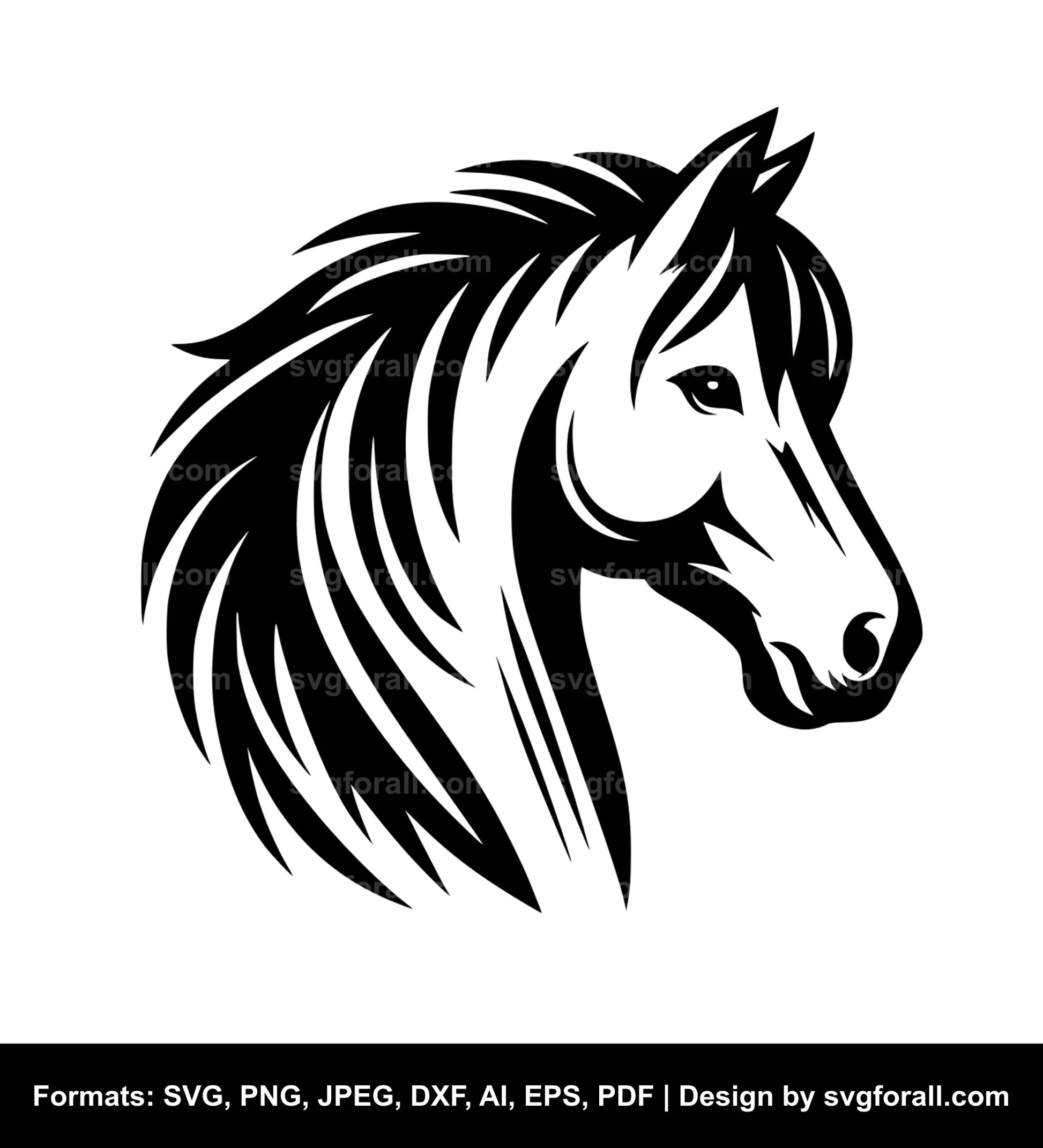 Horse Face Vector SVG