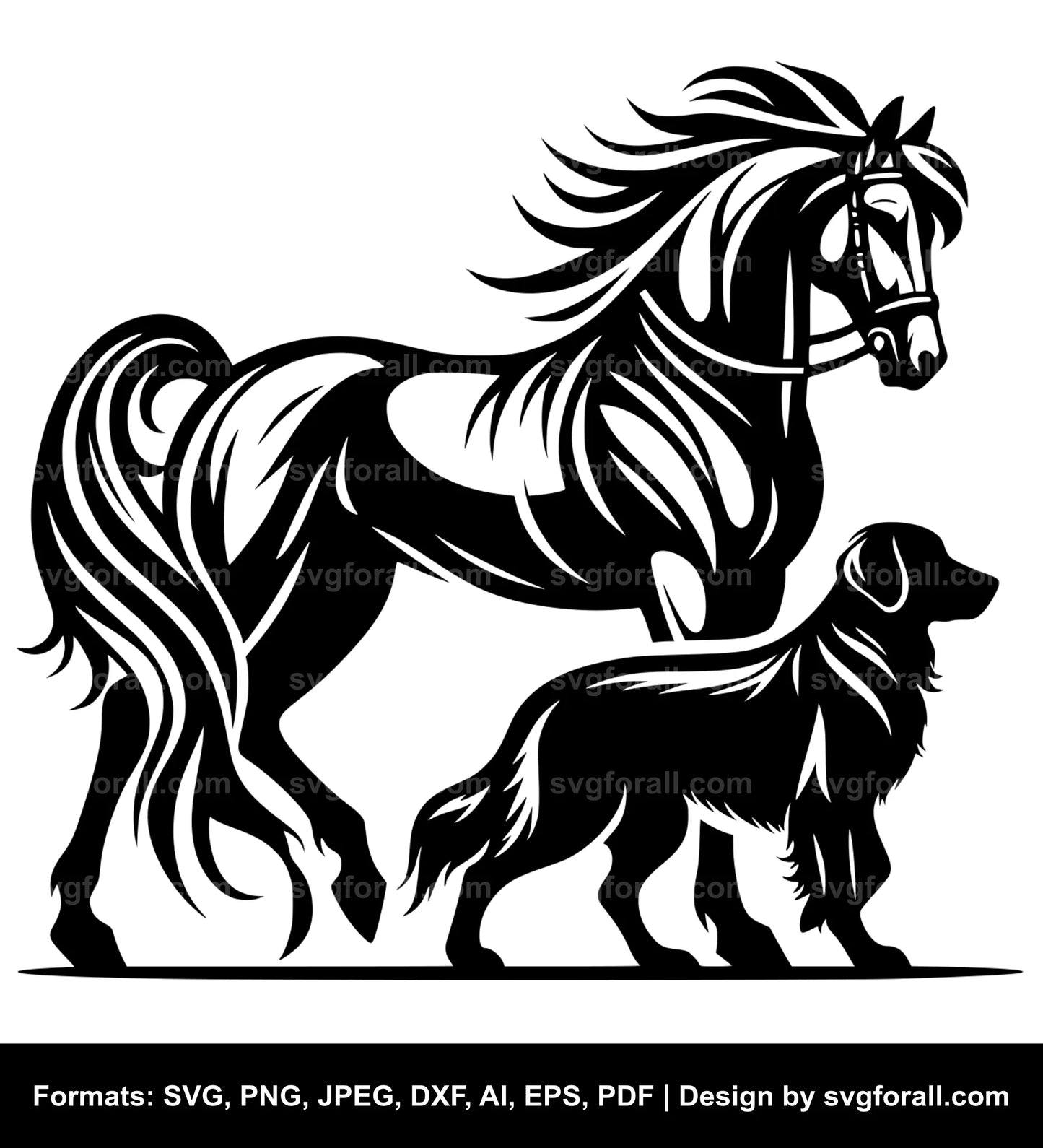 Horse With Dog Cricut SVG