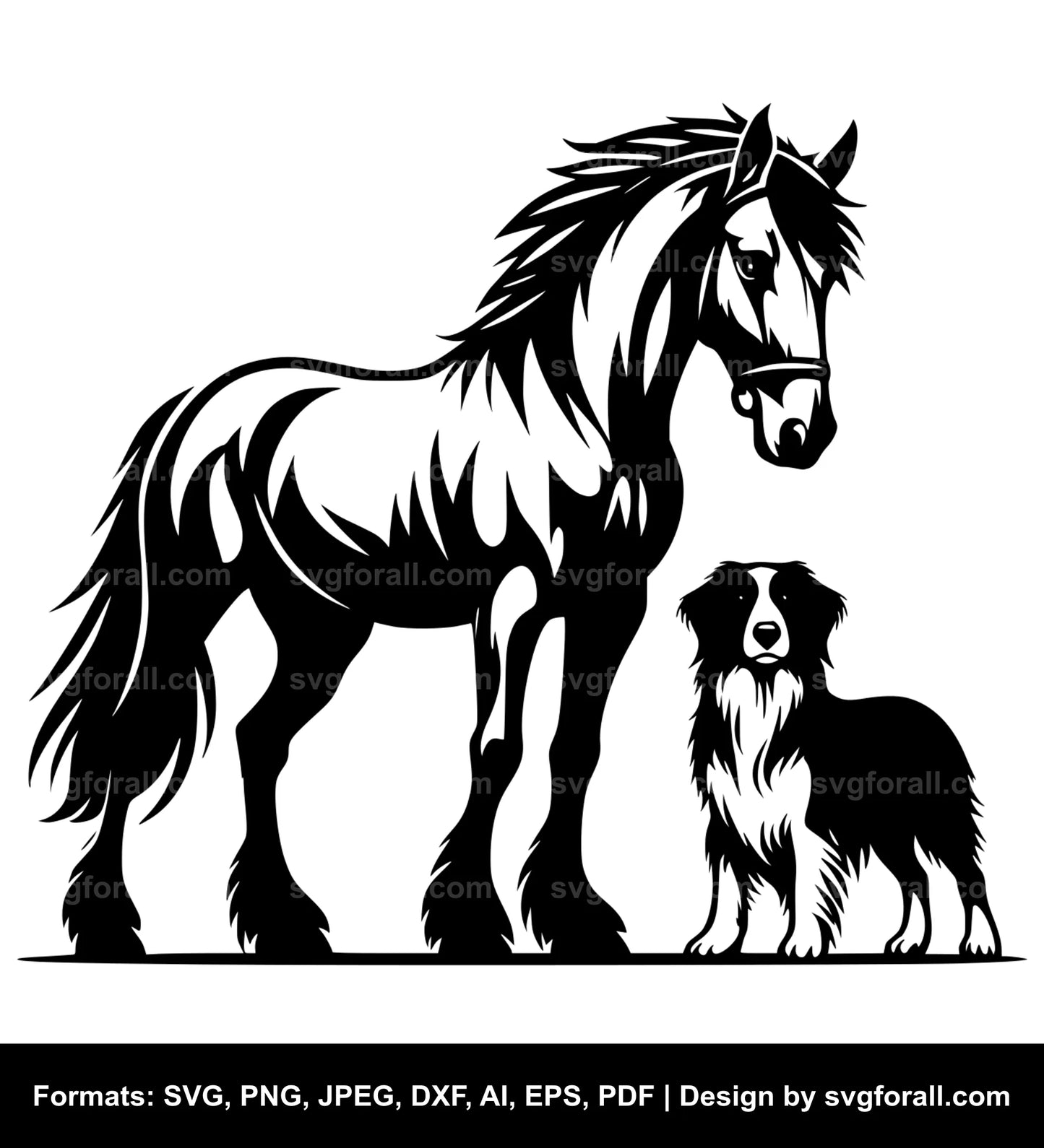 Horse With Dog SVG