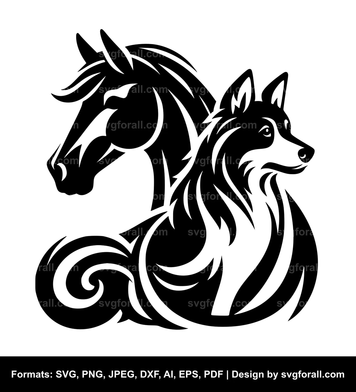 Horse With Dog SVG PNG