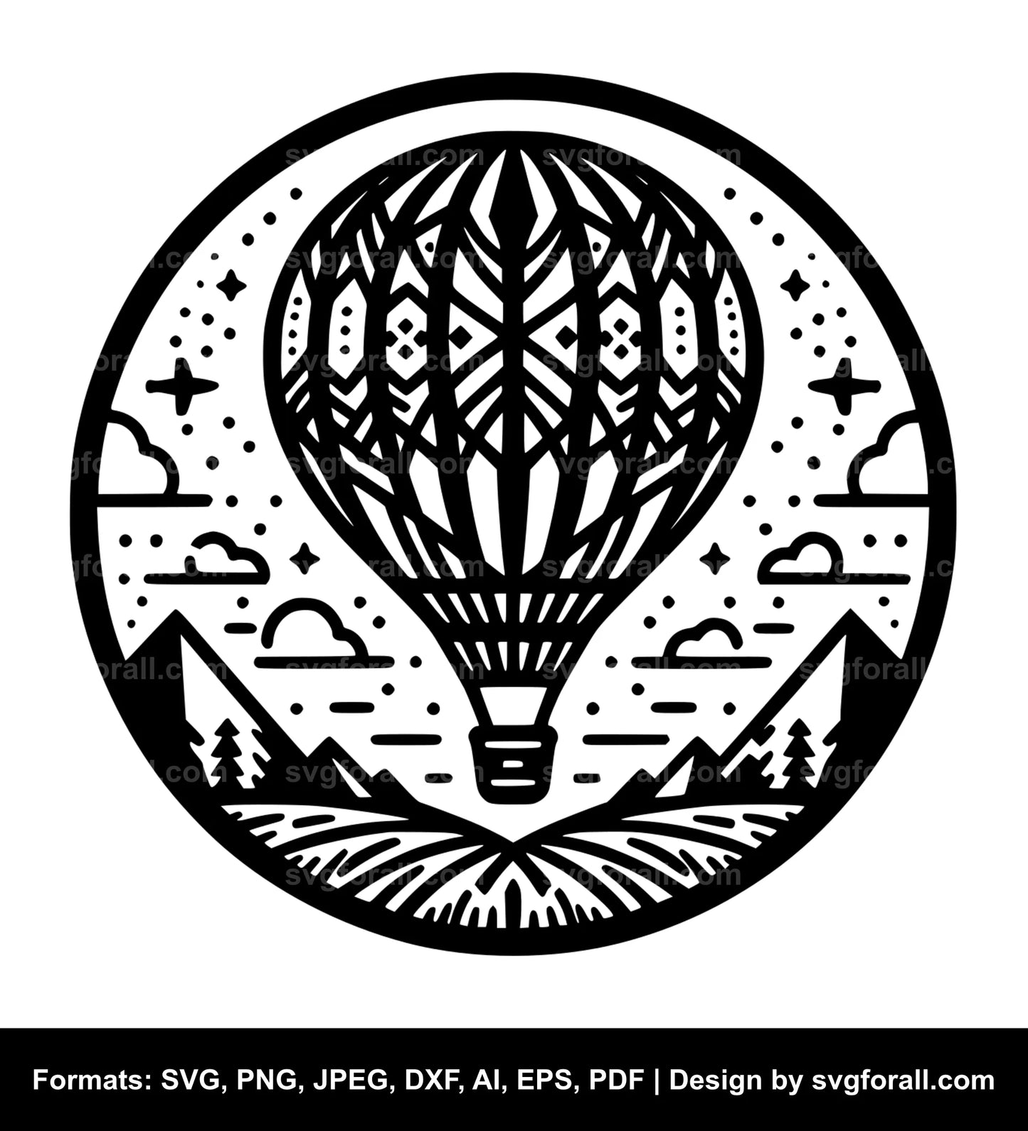 Hot Air Balloon SVG Design