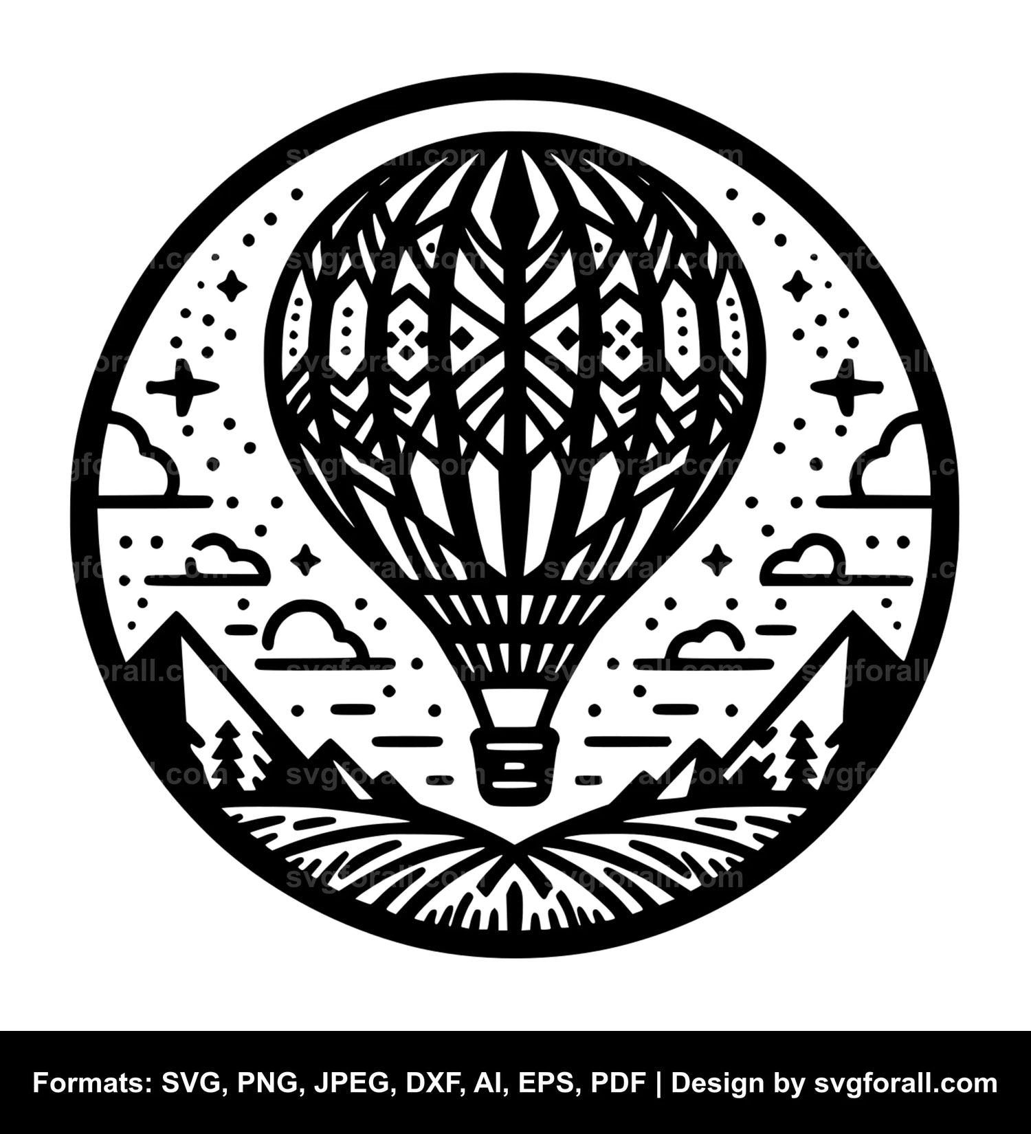 Hot Air Balloon SVG Design