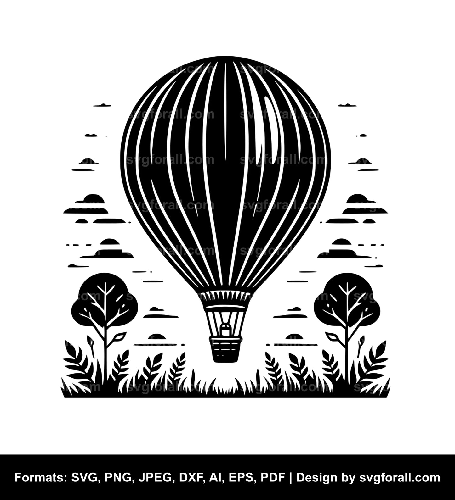 Hot Air Balloon SVG Vector