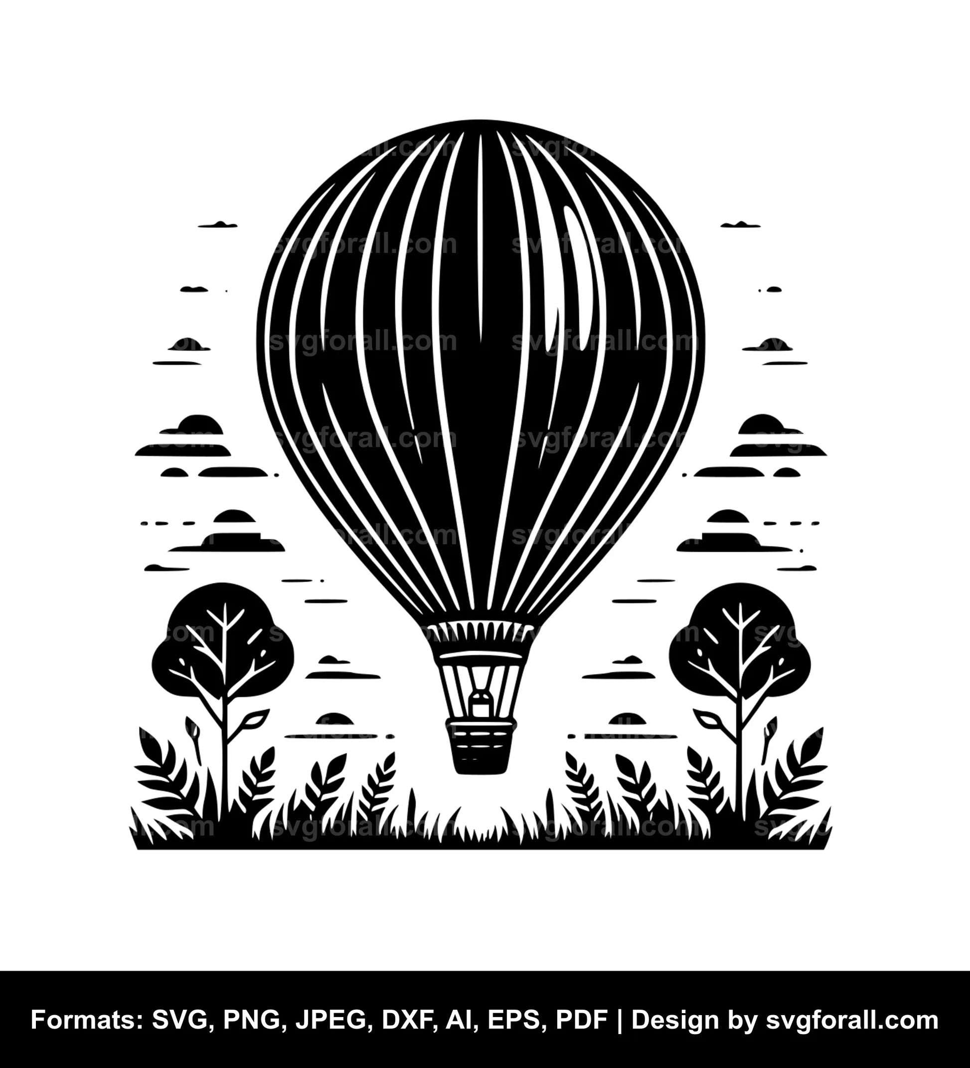 Hot Air Balloon SVG Vector