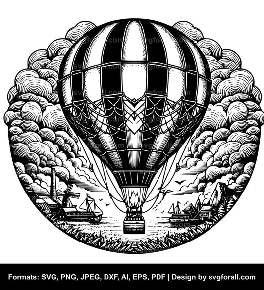 Hot Air Balloon Vector SVG