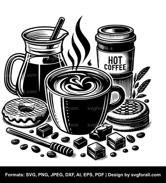 Hot Coffee SVG Clipart