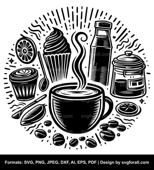 Hot Coffee SVG PNG