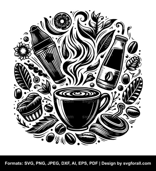 Hot Coffee SVG Vector