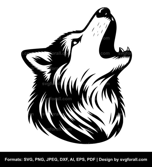 Howling Dog SVG File