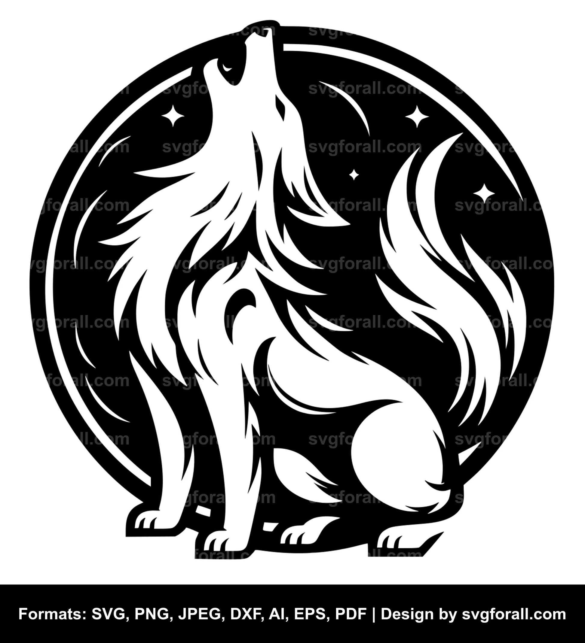 Howling Dog SVG PNG