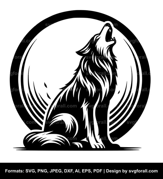 Howling Dog SVG Vector