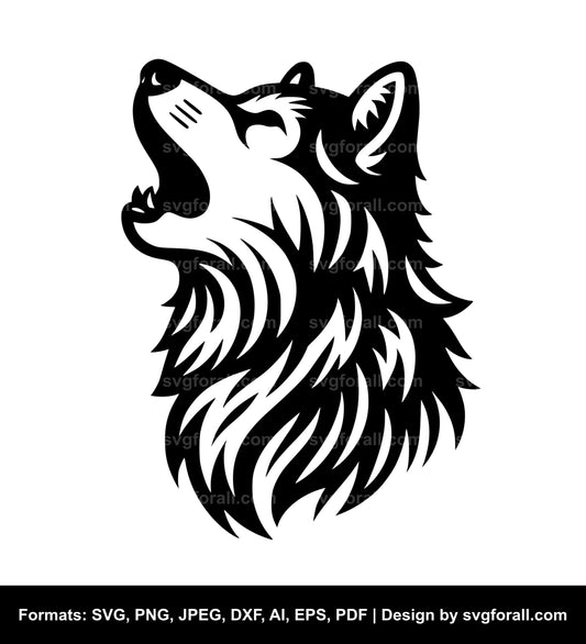 Howling Dog Vector SVG