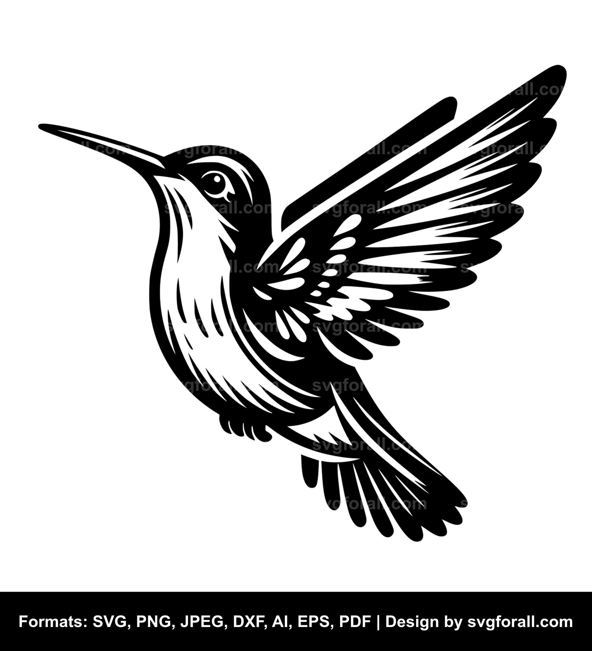 Hummingbird Black SVG